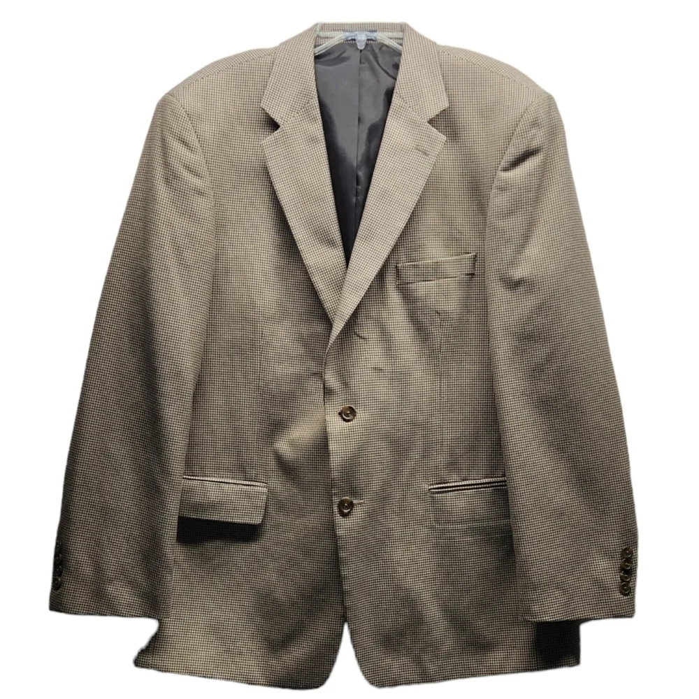 Stafford Essintials Mens Two Button Blazer Brown Sport Coat Suit Jacket Size 44L - Picture 3 of 12